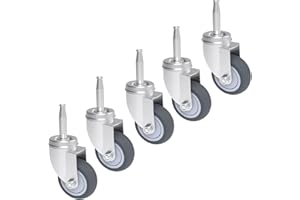 RILIDRI 2-Inch Shop Vac Wheels Replacement Parts, (Stem Diameter 8mm or 5/16", Length 38mm or 1.5") - Set of 5 Replacement Wheels for Shop Vac Wet Dry Vacuums Caster, Furniture