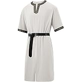 Runcati Mens Medieval Pirate Costume Tunic Renaissance Knight Warrior Viking LARP Halloween Tops