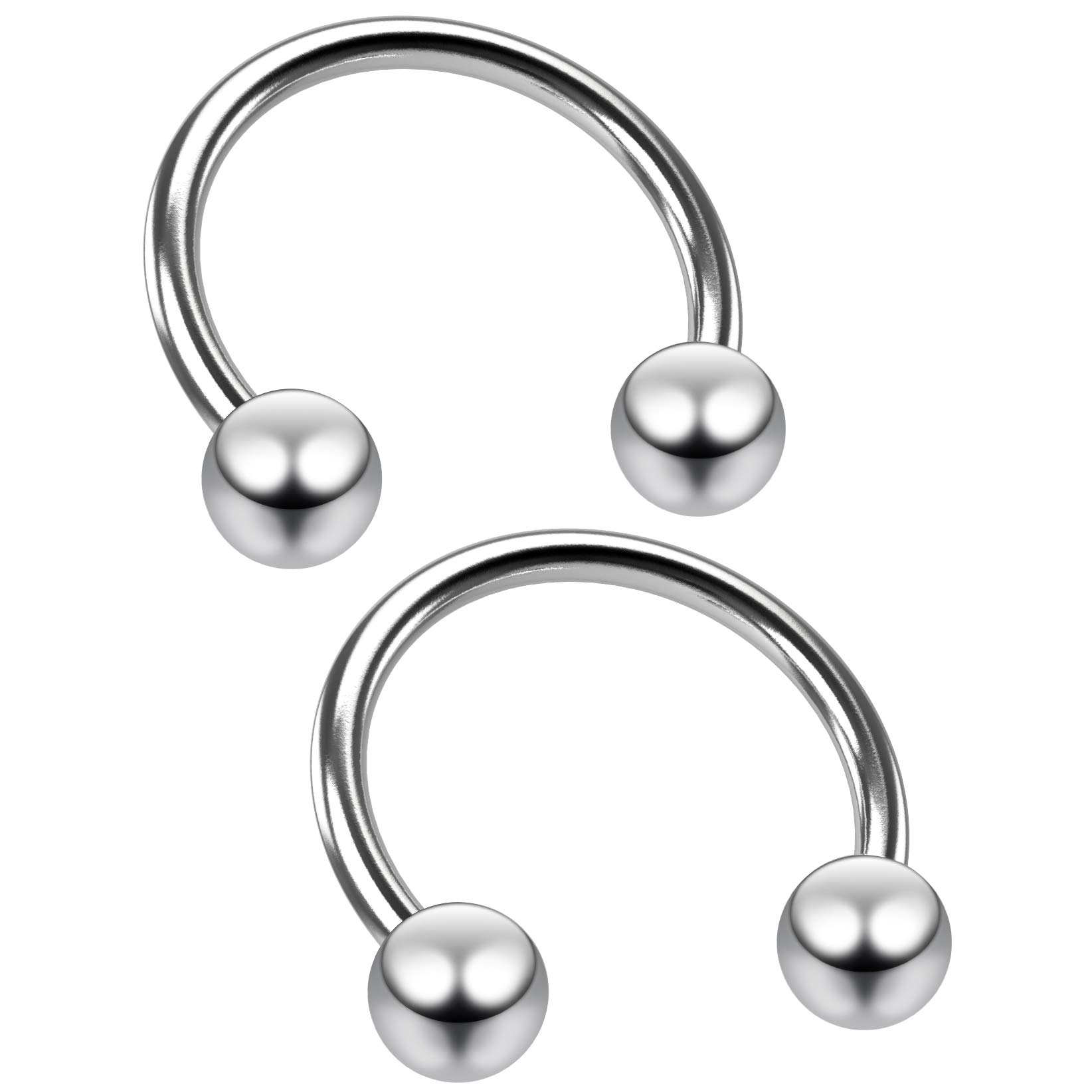 Bling Piercing 2pc 18g 1mm Circular Barbell Horseshoe Bar Earrings Tragus Cartilage Helix Hoop Septum Rings 8mm โ image 1
