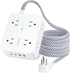 Extension Cord 20 Ft, HANYCONY Power Strip Surge