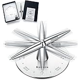 Kavura Spin Decision Pen – CNC-Machined 316L Stainless Steel Fidget Pen with Magnetic Stand | Smooth Writing Gel Ink | Stress Relief & Decision Maker |Office Desk Gift for Professionals