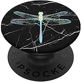 Rainbow Dragonfly Black PopSockets Adhesive PopGrip
