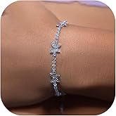 Gold Butterfly Bracelet for Women Dainty Gold Tennis Bracelets Adjustable Silver Rhinestone Prom Jewelry Gifts