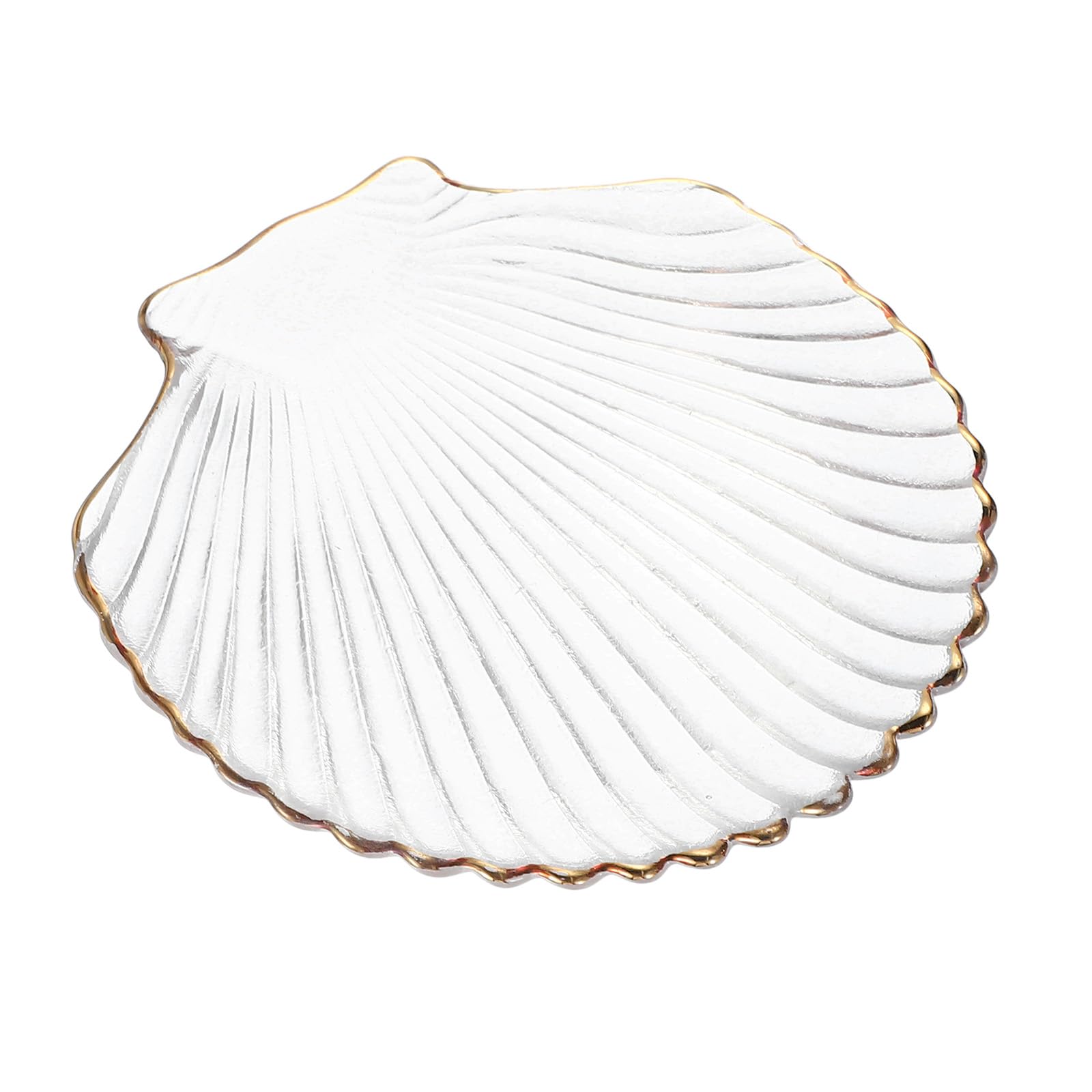 PATIKIL Sea Shell Jewelry Tray, Glass Trinket Dish Ring Earrings Necklaces Bracelet Holder Cute Jewelry Tray Plate Bowls for Ocean Coastal Home Decor Gift Jewelry Storage, Clear
