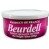 Beurdell French Salted Butter 8.8 oz Can &ndash; Imported Gourmet European Butter from France, 100% Natural Pasteurized Cream, Rich &amp; Creamy for Baking, Cooking &amp; Spreading