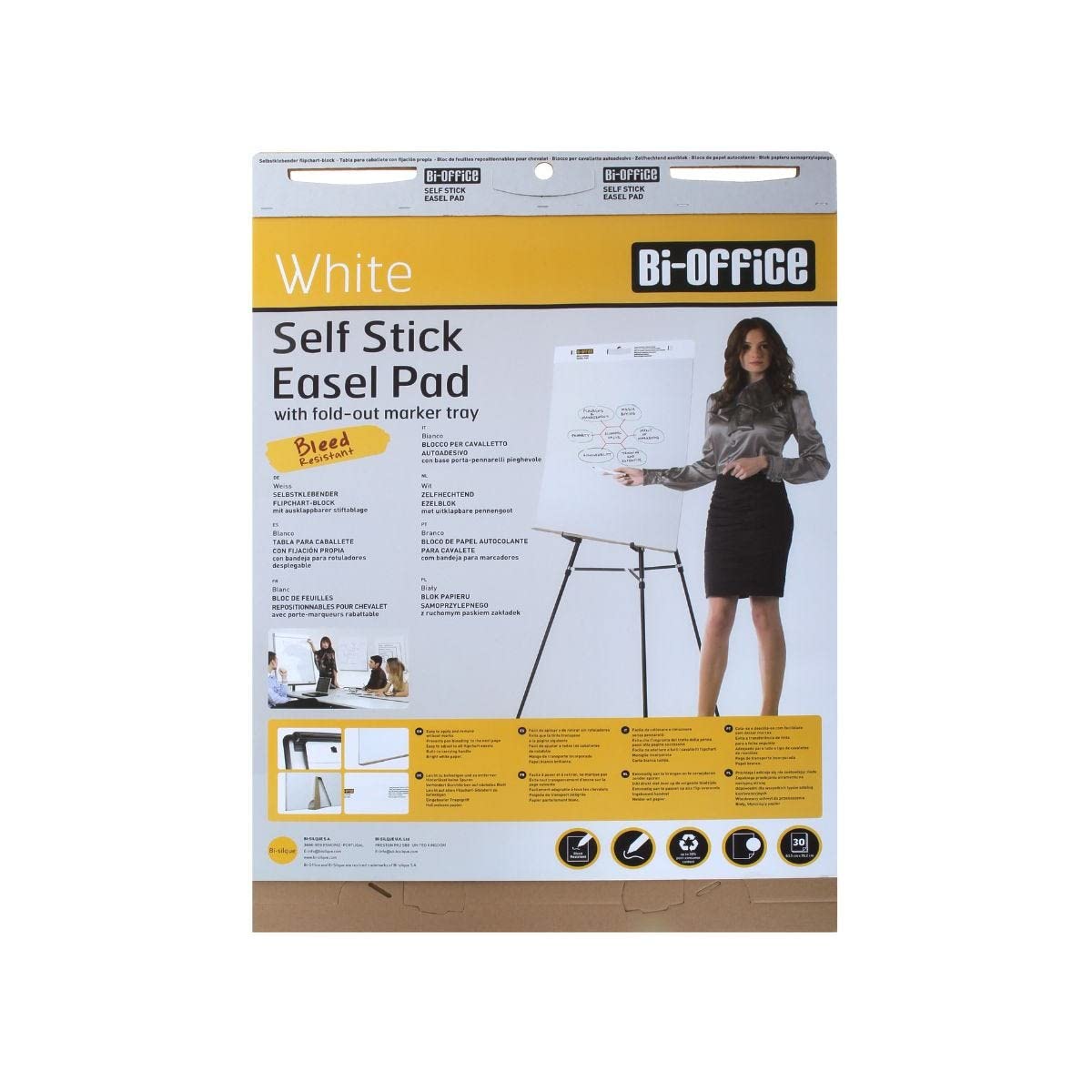 Bi-Office 635 x 780mm Self Stick Flipchart Pad - White