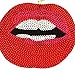 Red open lips kiss bright color sequin earrings on fish hooks. Very large and very light. Kisses.