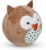 Petface Round Owl Plush Ball Dog Toy with Squeaker view 3