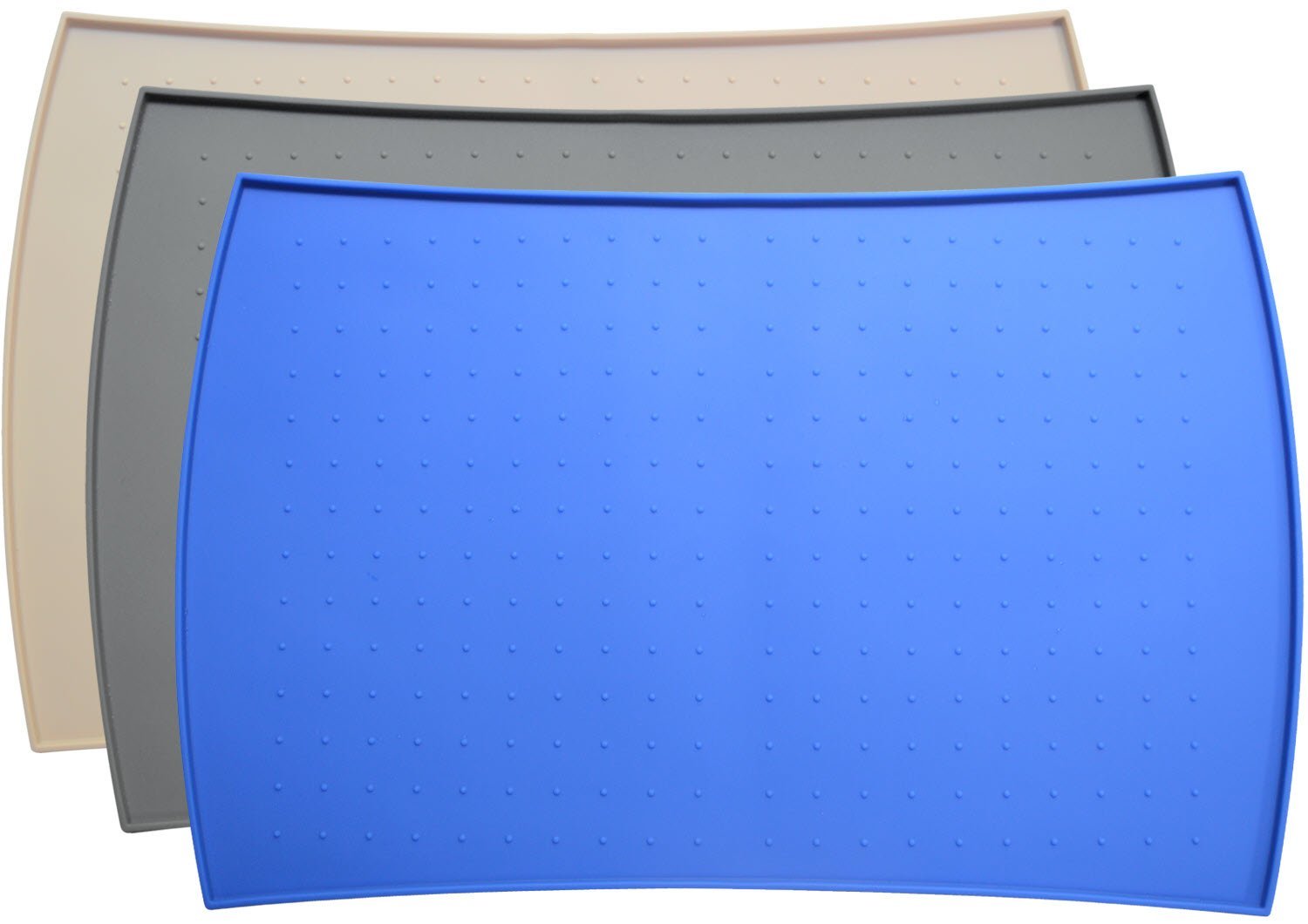 PetFusion Waterproof Pet Food Mat Non Slip Silicone Mat for Dogs and Cats Water and Food Bowls - Blue - Large (61 x 41cm)
