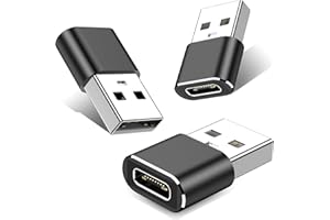 LLYZZ USB to USB C Adapter-3Pack,Type C Female to USB Male Charger Cable Converter for iPhone 15 Pro Max Plus/14,for Apple Watch 9/Ultra,for iPad Pro/Air/Mini,for Airpods,Samsung,Car (Black)
