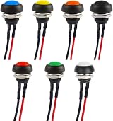 RUNCCI-YUN 7Pcs 12mm Waterproof Momentary Push Button Switch Round 12V view 1