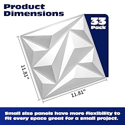 Art3dwallpanels 33 Pack 3D Wall Panel Diamond for