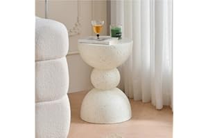 Modern Round Side Table, Minimalist Small Coffee Table, Outdoor Magnesium Oxide Side Table, Round Small Stool for Bedroom, Li