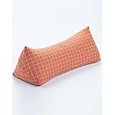 EDMILE Adjustable Buckwheat Pillow for Custom Buckwheat Pillows for Sleeping, Neck and Shoulder Support for All Sleep Positions, Removable Hulls Cooling Breathable, Orange Red 6 * 15 inch