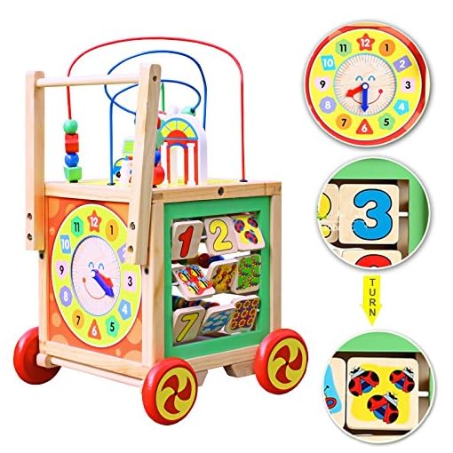Timy Wooden Learning Bead Maze Cube 5 in 1 Activity Center Educational Toy - Image 5