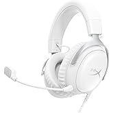 HyperX Cloud III – Wired Gaming Headset, PC, PS5, Xbox Series X|S, Angled 53mm Drivers, DTS, Memory Foam, Durable Frame, Ultra-Clear 10mm Mic, USB-C, USB-A, 3.5mm – White