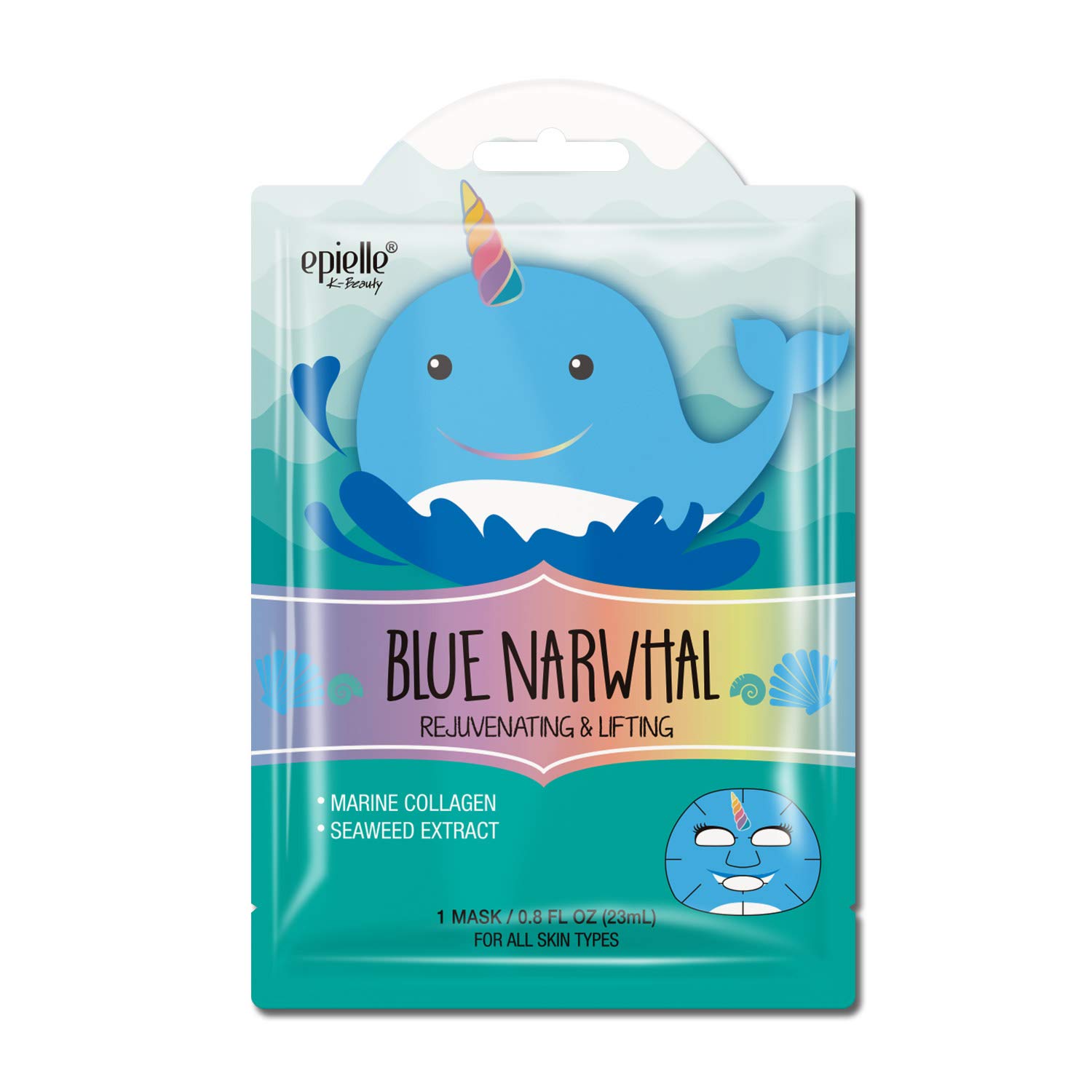 Epielle Character Sheet Masks | Dalmatian, Zebra, Cat, Shark, Narwhal, Mermaid Scale | Korean Beauty Mask -For All Skin Types, (Pack of 6) : Beauty