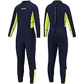 Goldfin Kids Wetsuit, Boys Girls Wet Suits Youth Toddler 3mm Neoprene Back Zip Keep Warm for Cold Water Swimming Diving Snorkeling Surfing Paddleboarding