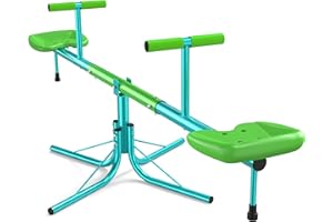 Amictoy Seesaw, Sit and Spin Teeter Totter, 3-Section Reinforced Frame for Enhanced Stability, Kids Outdoor Playground Equipment, Swiveling 360° Rotating for Ages 4-8, Safety Certified
