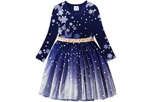 VIKITA Girls Dresses for Winter Long Sleeve Toddler Girls Clothes Party Tulle Dresses for Girls 3-12 Years