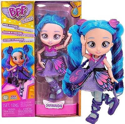 Shannon – Modepuppe zum Sammeln mit Langen Haaren, Stoffkleidung und 9 Accessoires, Geschenk-Spielzeug für Mädchen und Jungen + 5 Jahre