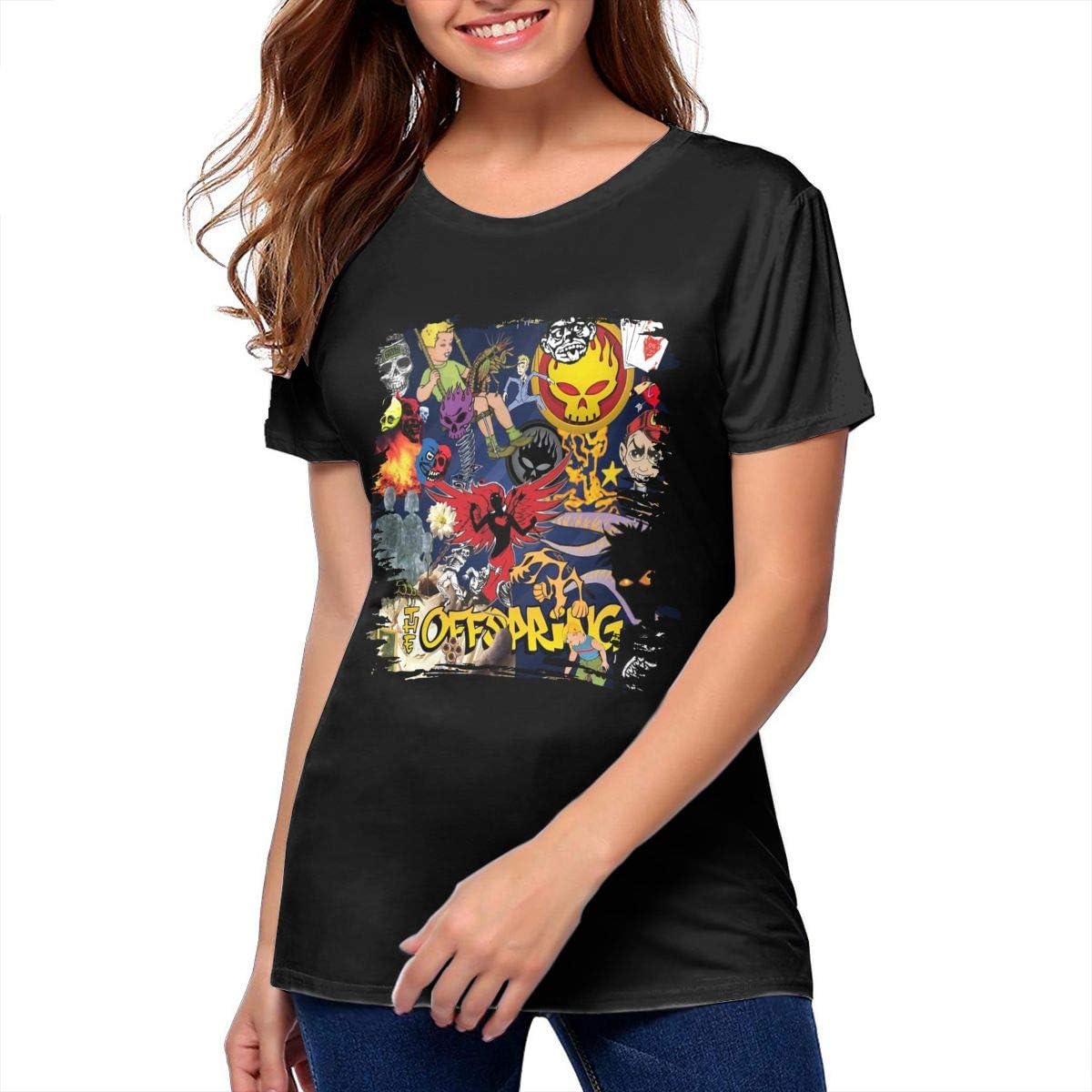 MoniqueABeech Womens The Offspring Particular T Shirt Music Band Tees Black