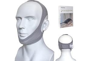 YOOTAR Anti Snoring Chin Strap for Cpap Users, Grey Upgraded Comfortable Cpap Chin Straps for Men Women, Effective Adjustable Chin Strap for Snoring Anti Snore Chin Strap to Keep Mouth Closed While Sleeping