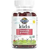 Garden of Life Organic Immune Gummies for Kids, Cherry Flavor - Vitamin C, D & Zinc for Immune Support - Sugar Free, Organic 