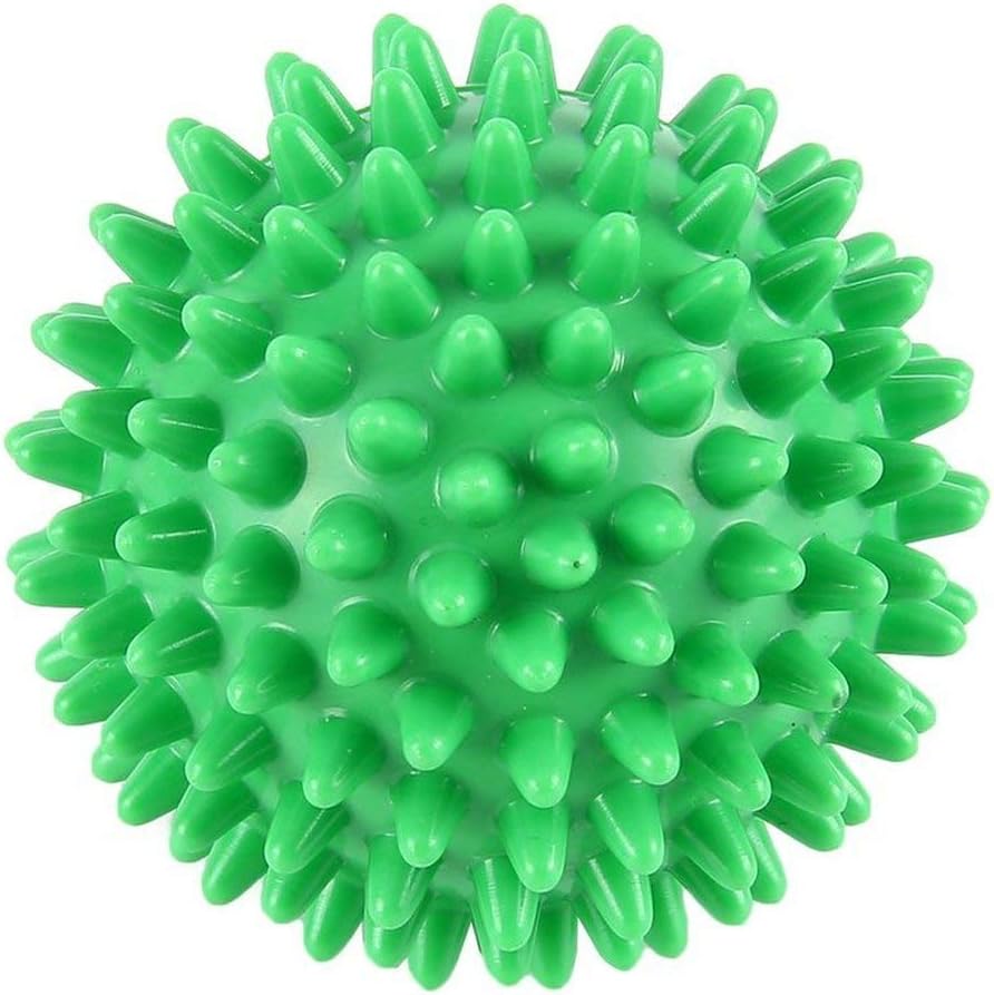 PVC High Density Spiky Massage Ball Foot Pain & Plantar Fasciitis Reliever Treatment Hedgehog Ball Massage Acupressure Ball - Green - 6cm