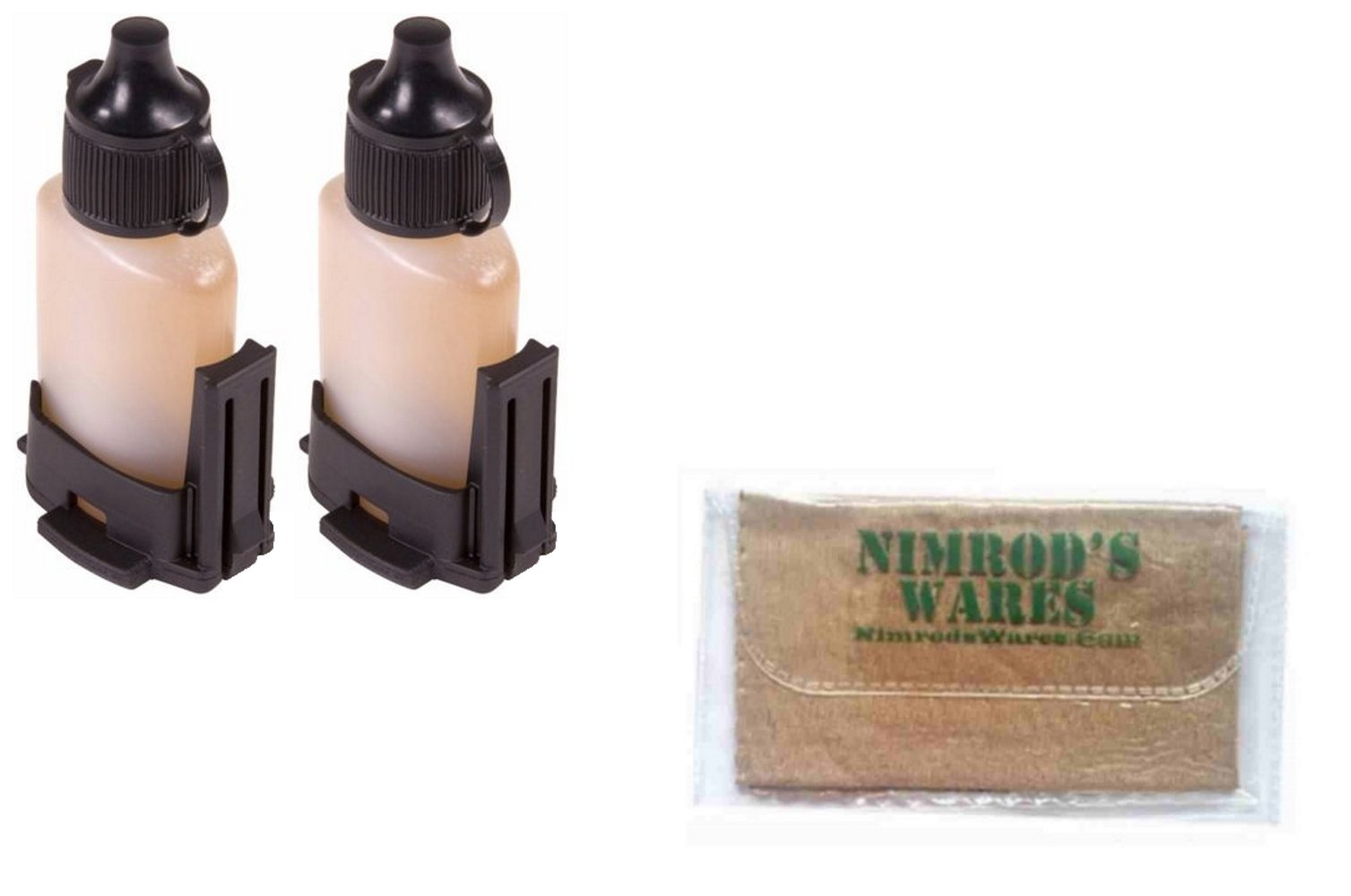 Magpul 2-Pack Grip Cores for 1/2 oz Lubrication Bottle MAG059-BLK + Nimrod's Wares Microfiber Cloth