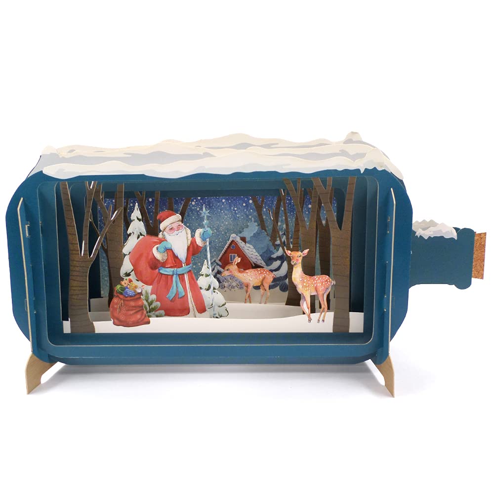 Alljoy Design Message in A Bottle Magical Santa Pop Up Christmas Greeting Card by Alljoy Cards XMIB050 XMIB050