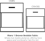 Vida Designs Large White Bedside Cabinet 1 Drawer Melamine Metal Handles view 2