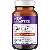 New Chapter Calcium Supplement - Bone Strength Whole Food Calcium with Vitamin K2 + D3 + Magnesium, Vegetarian, Gluten Free 90 Count (1 month supply)