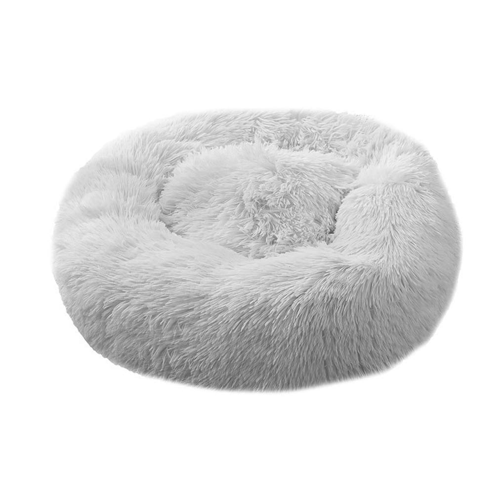 HahaGo Plush Donut Pet Bed Dog Kennel Round Cat Nest Doghouse Deep Sleeping Bag Four Seasons Of Puppy Mat Puss Mattress Soft Cushion Pad Fossa for Cats & Dogs(Gray (70cm/27.55in)