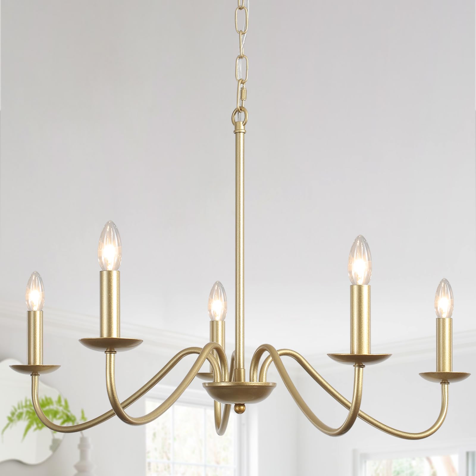 ASHUAQI 5 Light Gold Chandelier