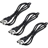 Antrader 3 paquetes de 3 pies de largo BNC macho a BNC hembra adaptador de enchufe CCTV Cable de línea coaxial