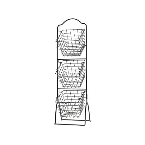 3 Tier Wire Basket Floor Stand Free Standing For Vegetables Small