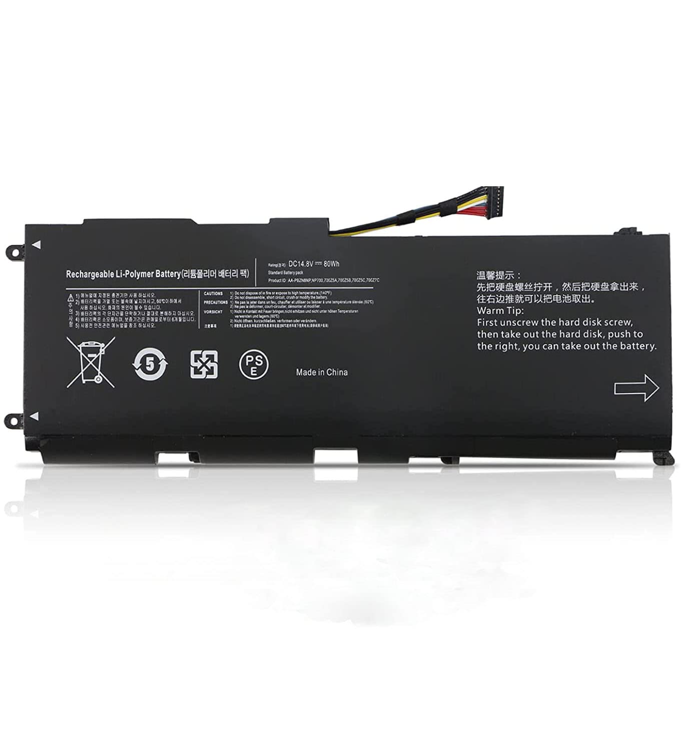 AA-PBZN8NP BA43-00318A P42GL5-01-N01 1588-3366 Laptop Battery Replacement for Samsung Np-700 Np-700z Np700Z7C NP700Z5A NP700Z5B NP700Z5C NP700Z5AH NP700Z7A NP770Z7E Series(14.8V 80Wh)
