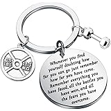 Lywjyb Birdgot Fitness Keychain Weightlifting Sports Keychain Inspirational Dumbbell Workout Keychain