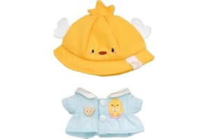 CALEMBOU Doll Clothes, 4 Inches Cute Macaron Animal Series Doll Clothes Suit for Labubu, Kawaii Doll Accessories Toys Gifts for Girls(Only Clothes) (Excited Duck)