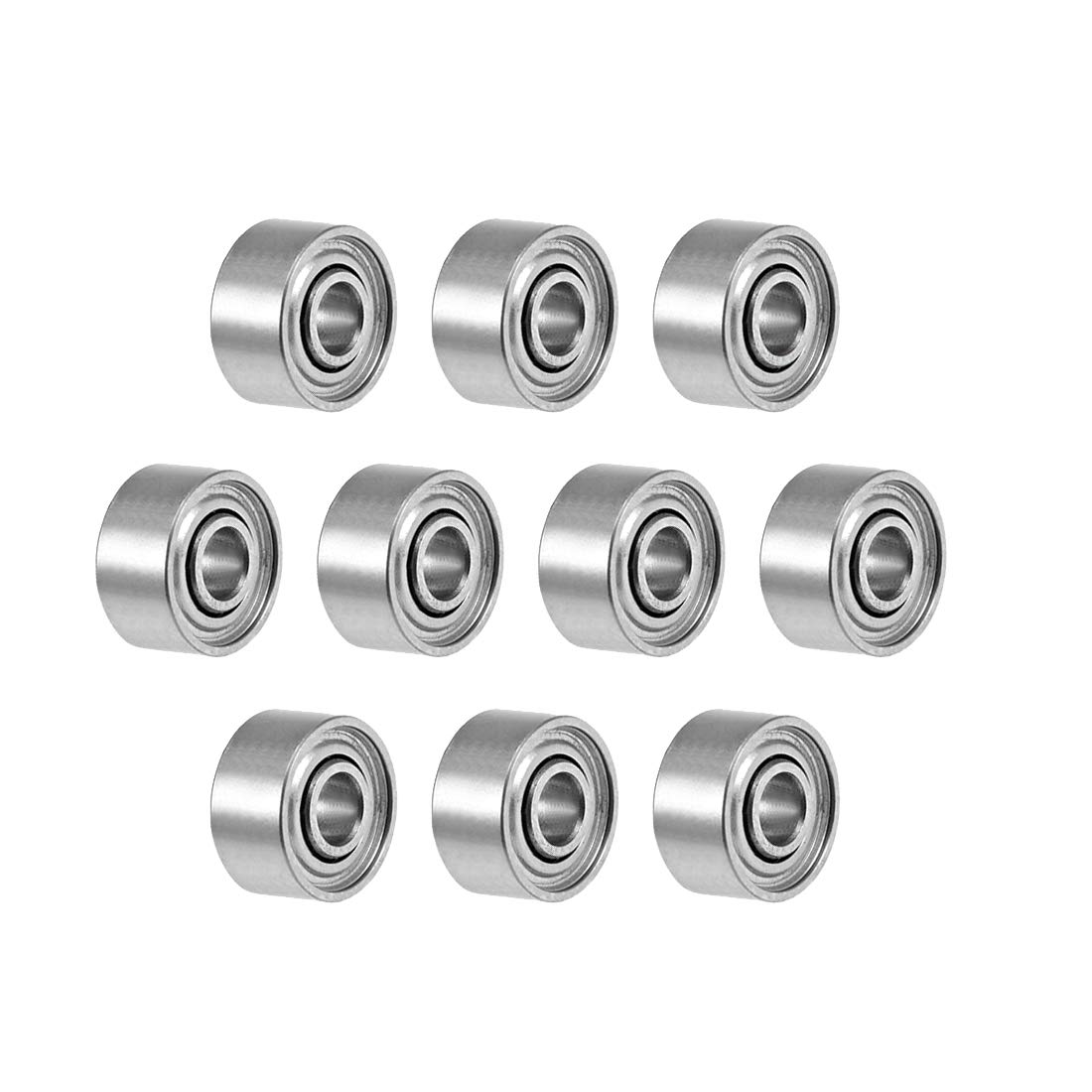sourcing map 681XZZ Deep Groove Ball Bearings 1.5mm Inner Dia 4mm OD 2mm Bore Double Shielded Chrome Steel Z2 10pcs