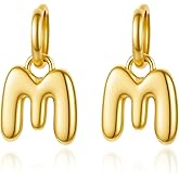 Cicy Bell A-Z Initial 26 Letter Earrings for Women 18k Gold Plated Hypoallergenic Hoop Earrings Elegant Stylish Hanging Jewelry Gifts