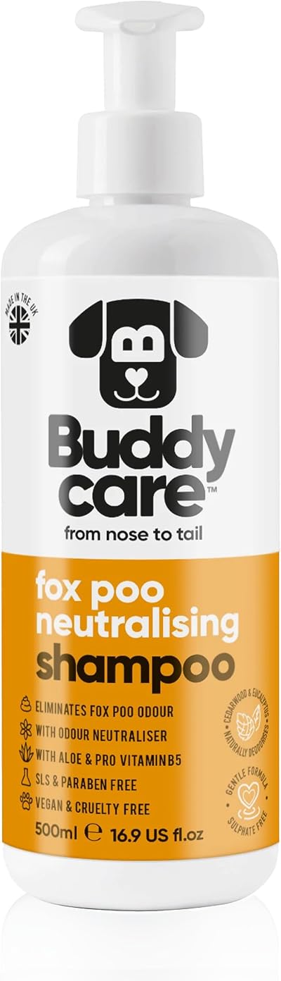 Buddycare Fox Poo Dog Shampoo 500ml Vegan Cruelty Free Puppy Safe