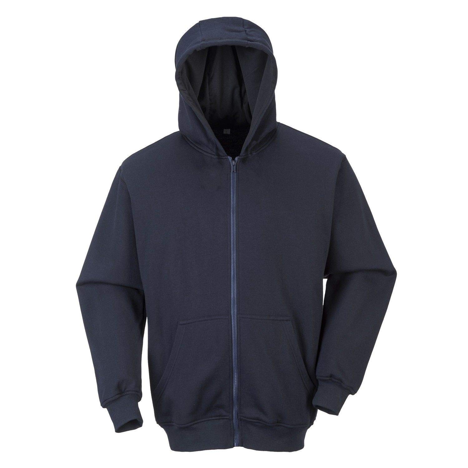 Portwest FR Zip Front Hooded Sweatshirt, Color: Navy, Size: XL, FR81NARXL
