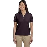 Devon & Jones Ladies' Pima Piqué Short-Sleeve Y-Collar Polo XL ESPRESSO
