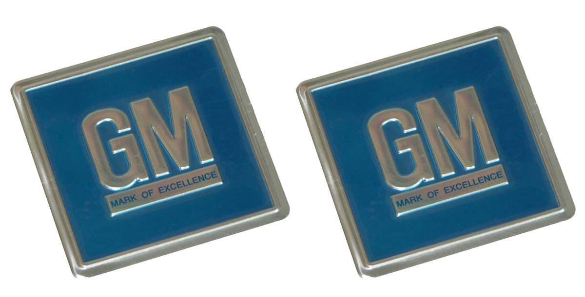 6972 GM Embossed Metal Door Jamb Adhesive Decal Badge Foil