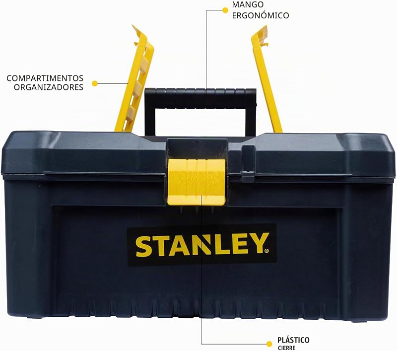 Stanley stst1-75517 - caixa de ferramentas de plástico com fecho de plástico, 20 x 19,5 x 41 cm