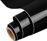 IModeur Glossy Black Permanent Vinyl Roll 30.5x152.5 cm for DIY Mugs Laptops