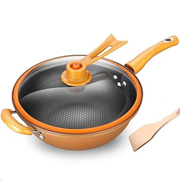 32cm Wok antiadherente Sartén de hierro, Cocina Plano Aislamiento ...