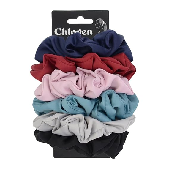 Amazon サテン シュシュ おしゃれ 髪飾り Ol ヘアアクセサリー 6点